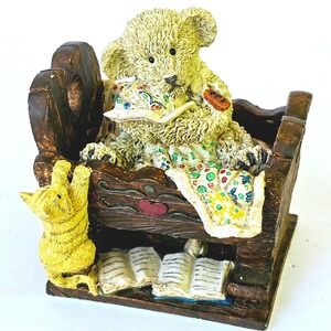 1995 GANZ Cottage Collectibles Kirby Naptime‎ Teddy Bear Cat Figurine